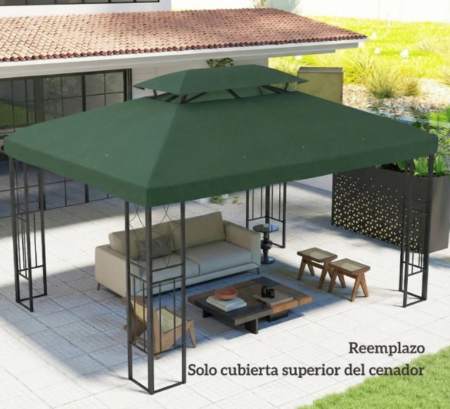 Tenda di Ricambio 4x3m Doppio Tetto Verde