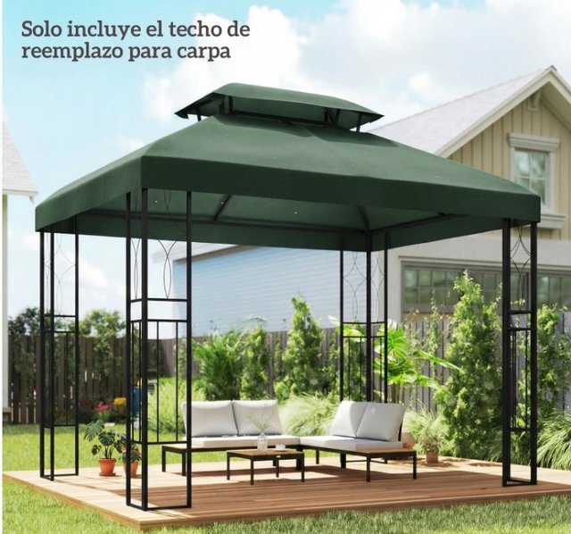 Tenda di Ricambio 4x3m Doppio Tetto Verde