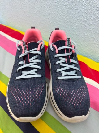 Zapatillas Skechers Go Walk Mujer Azul/Rosa