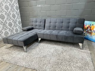 Sofá Cama Chaiselong Gris Terciopelo Chollo!
