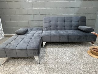 Sofá Cama Chaiselong Gris Terciopelo Chollo!