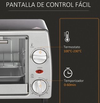 Horno Eléctrico Sobremesa 10L 750W
