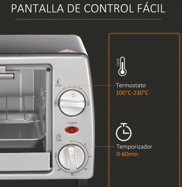 Forno Elettrico da Tavolo 10L 750W