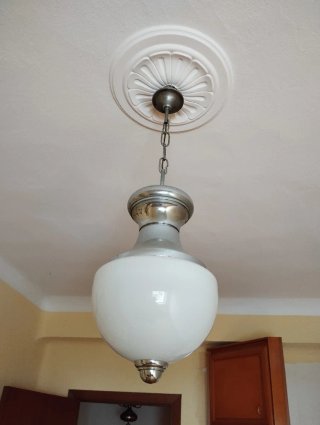 Lámpara colgante cristal y metal