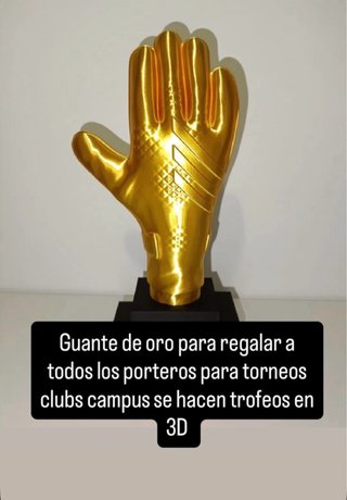 Guante de Oro Trofeo Portero 3D
