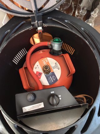 Estufa Gas Butano Provence Negra Rústica
