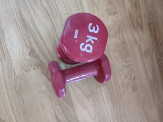 Set Fitness:Balón, Medicinal, Pesas 3kg, tobillers