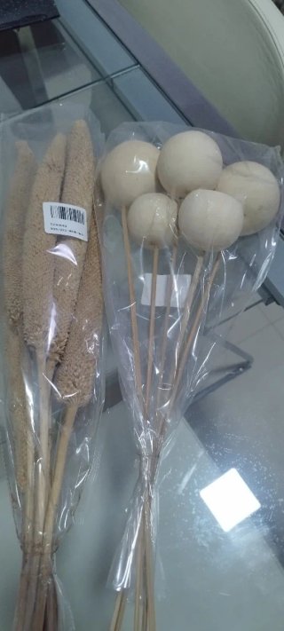 Set Decorativo Bolas y Espigas Beige