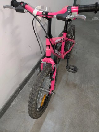 Bicicleta infantil Atractor rosa, 16 pulgadas