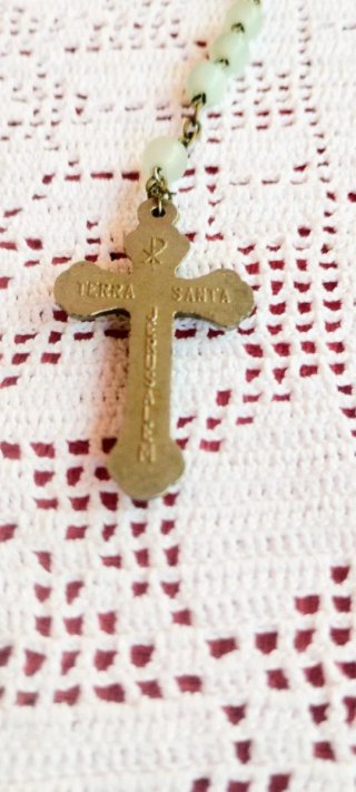 Rosario vintage Terra Santa madreperla Sconto 10%.