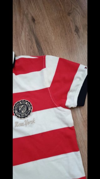 Polo Tommy Hilfiger Rayas Rojas y .nuevo