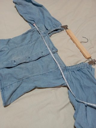 Top vaquero H&M manga abullonada