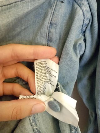 Top vaquero H&M manga abullonada