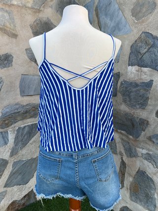 Top tirantes rayas azul y blanco