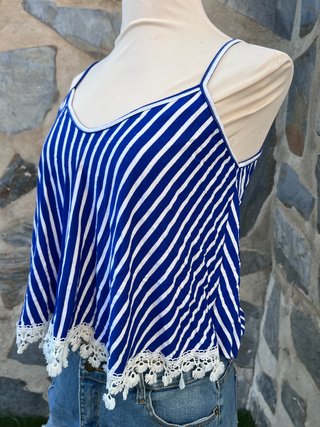 Top tirantes rayas azul y blanco