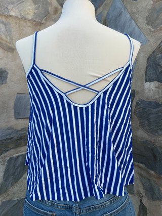 Top tirantes rayas azul y blanco