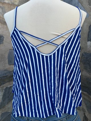 Top tirantes rayas azul y blanco