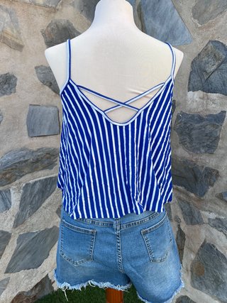 Top tirantes rayas azul y blanco