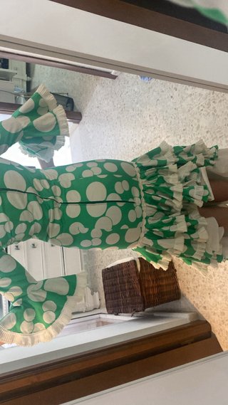 Traje de flamenca verde lunares TALLA S
