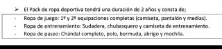 Equipación Atlético Chopera Talla 140
