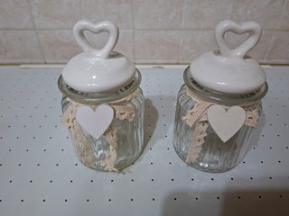 Set 2 barattoli decorativi cuore