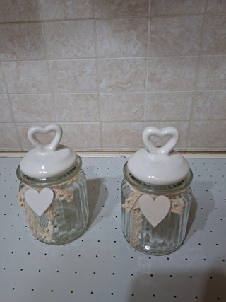 Set 2 barattoli decorativi cuore