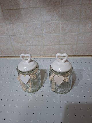 Set 2 barattoli decorativi cuore