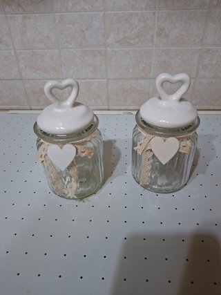 Set 2 barattoli decorativi cuore