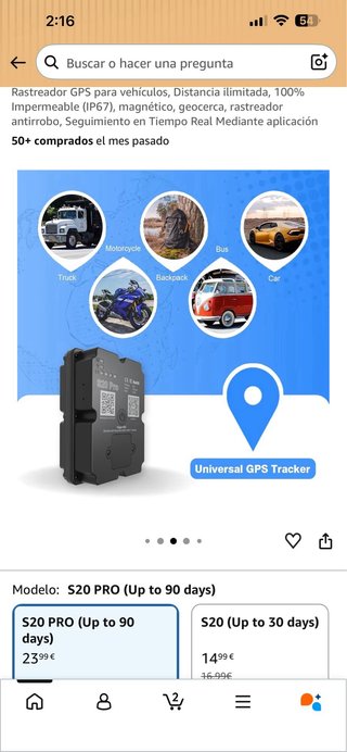 Rastreador GPS S20 PRO (90 días)