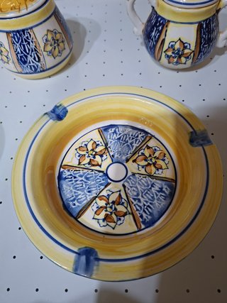 Set 5 pezzi ceramica decorata