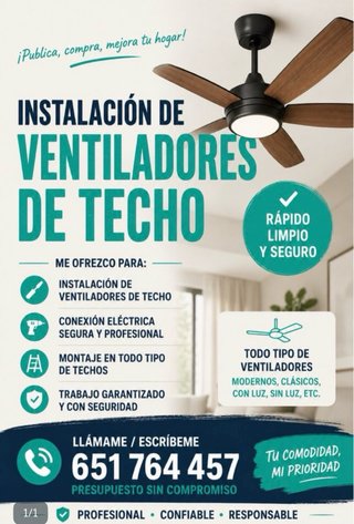 Instalación Ventiladores de Techo
