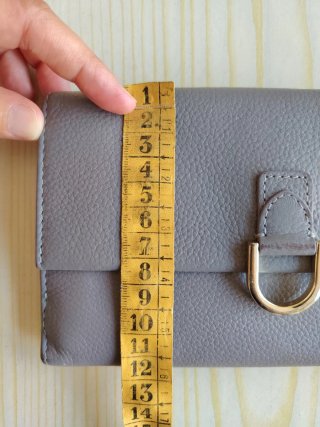 Cartera piel gris mujer