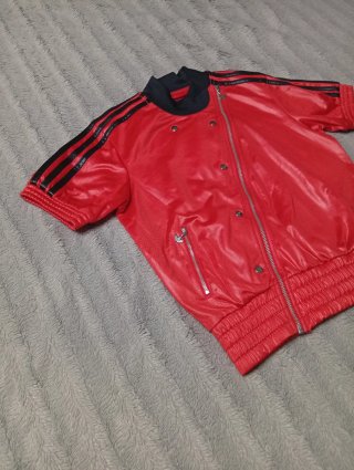 Adidas 2004 Archive Red Biker Jacket XS/S - Y2K