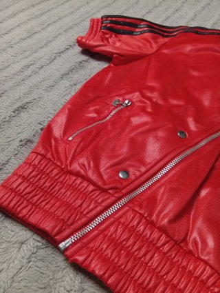 Adidas 2004 Archive Red Biker Jacket XS/S - Y2K