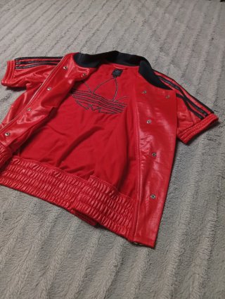 Adidas 2004 Archive Red Biker Jacket XS/S - Y2K
