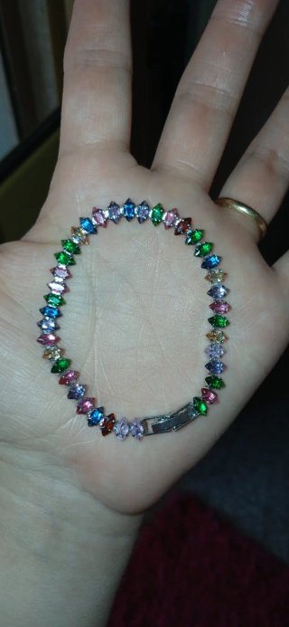 Bracciale tennis multicolor con zirconi