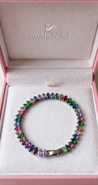 Bracciale tennis multicolor con zirconi