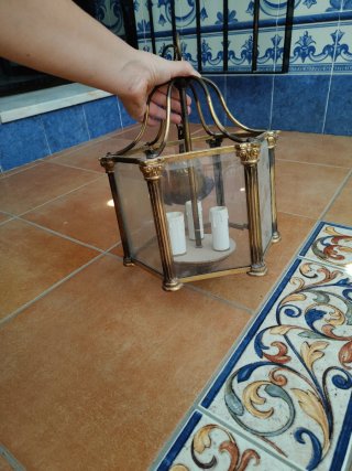 Lámpara de techo colgante dorada