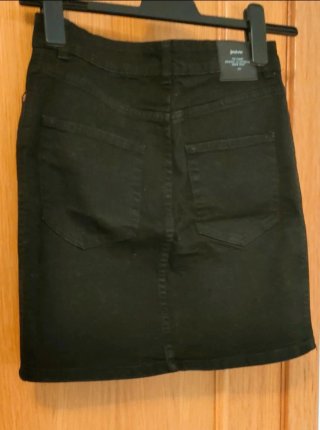 Falda vaquera mini Stradivarius negra Talla L
