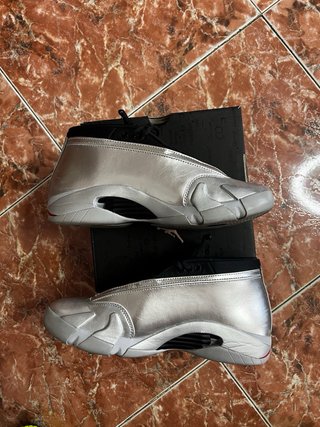 Jordan 14 Zapatillas Plata y Negro