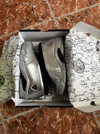 Jordan 14 Zapatillas Plata y Negro