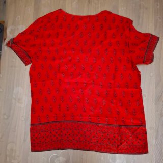 Blusa donna rossa con fantasia