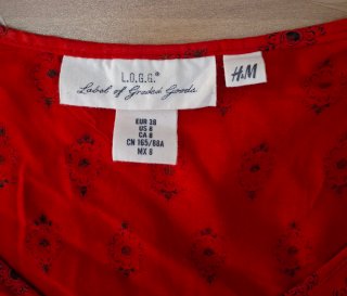 Blusa donna rossa con fantasia