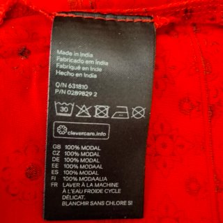 Blusa donna rossa con fantasia