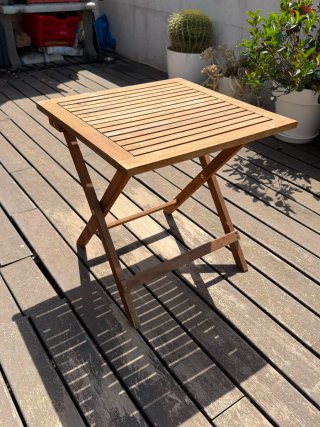 Mesa auxiliar madera acacia plegable
