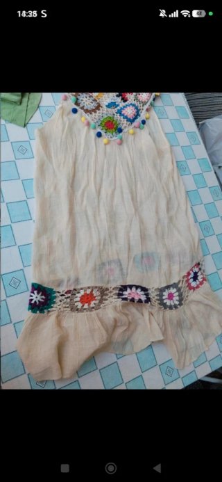 Vestido playero M crochet