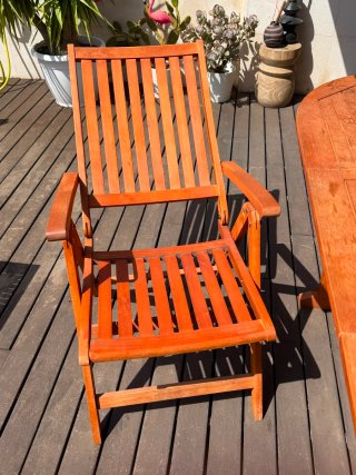 Conjunto Mesa y 6 Sillas Madera Exterior