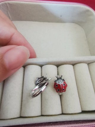 Pendientes Mariquita Rojos y Plateados