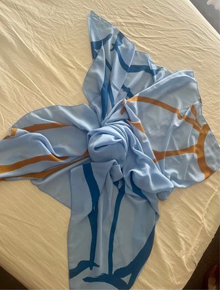 Pareo azul y naranja