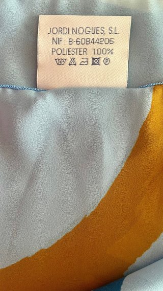 Pareo azul y naranja